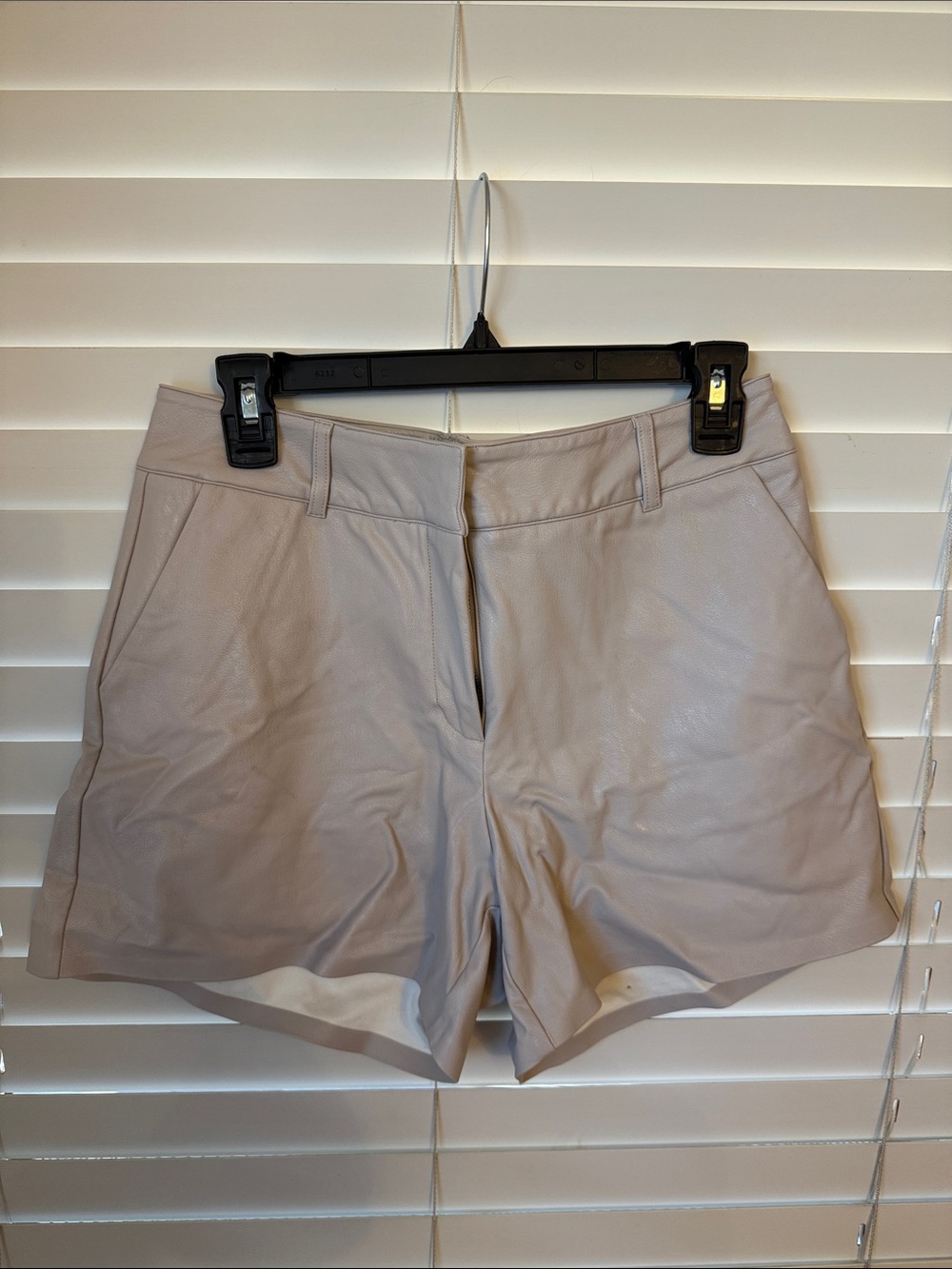 Commando Light Taupe High-Waist Faux Leather Shorts